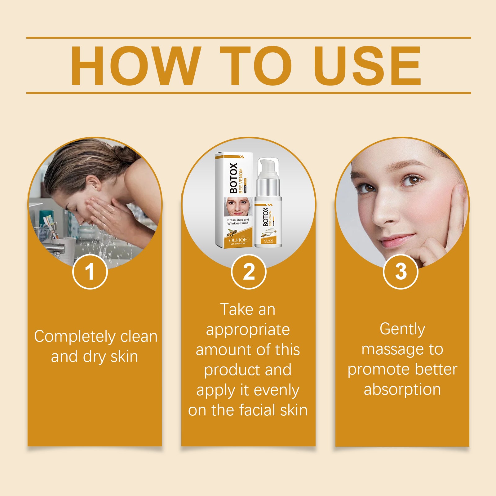 OUHOE Bee Venom Facial Lotion Hydrates, Moisturizes, And Brightens The Skin, Gently Nourishing Facial Care Lotion