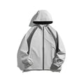 Outdoor Color-Blocked Hooded Windbreaker Jacket for Men