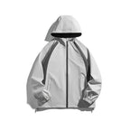 Men's Hooded Windbreaker Jacket - Color-Blocked Outdoor Jacket