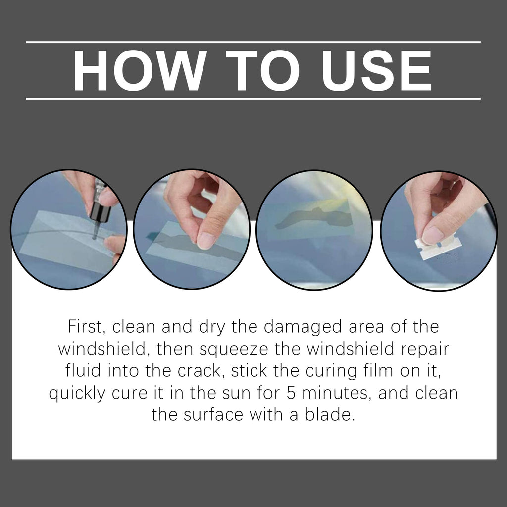 Rayhong Windshield Repair Kit, Quick Repair Of Cracks Clear Vision Refurbishment Repair Fluid Kit