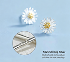 S925 Sterling Silver Daisy Stud Earrings for Women