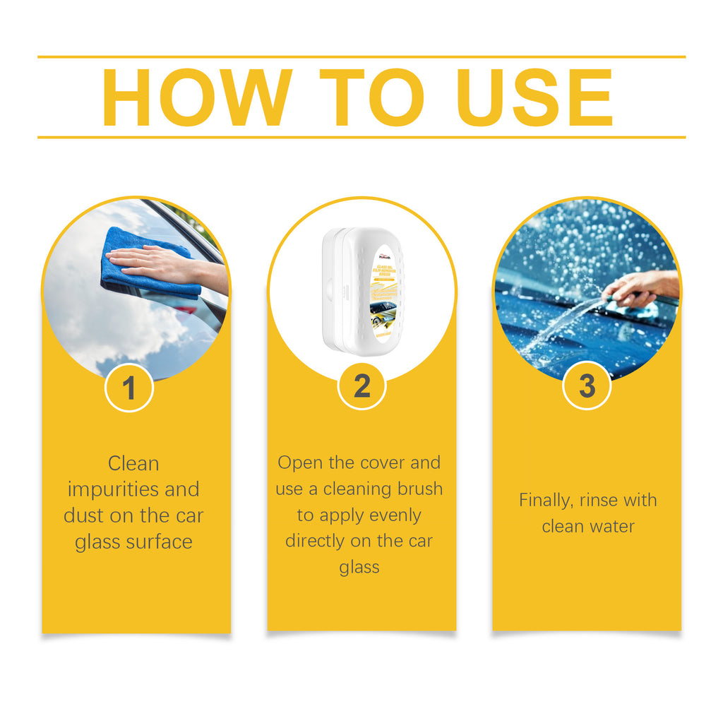 Homonth Car Glass Degreaser, Car Glass Degreaser Decontamination Waterproof Window Rainproof Cleaning Brush