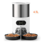 Double Meal Feeder Double Meal Tray Stainless Steel Feeder Automatic Feeder Pet Feeder