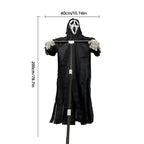 Scary Halloween Ghost Robe Costume with Crow Prop – Horror Phantom Cloak Dress for Men, Women & Cosplay