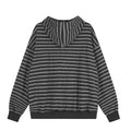 Loose striped hooded jacket sweatshirt