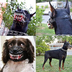 Dinosaur Dog Mask with Moving Teeth, Latex Funny Pet Hood for Halloween Cosplay & Photo Props
