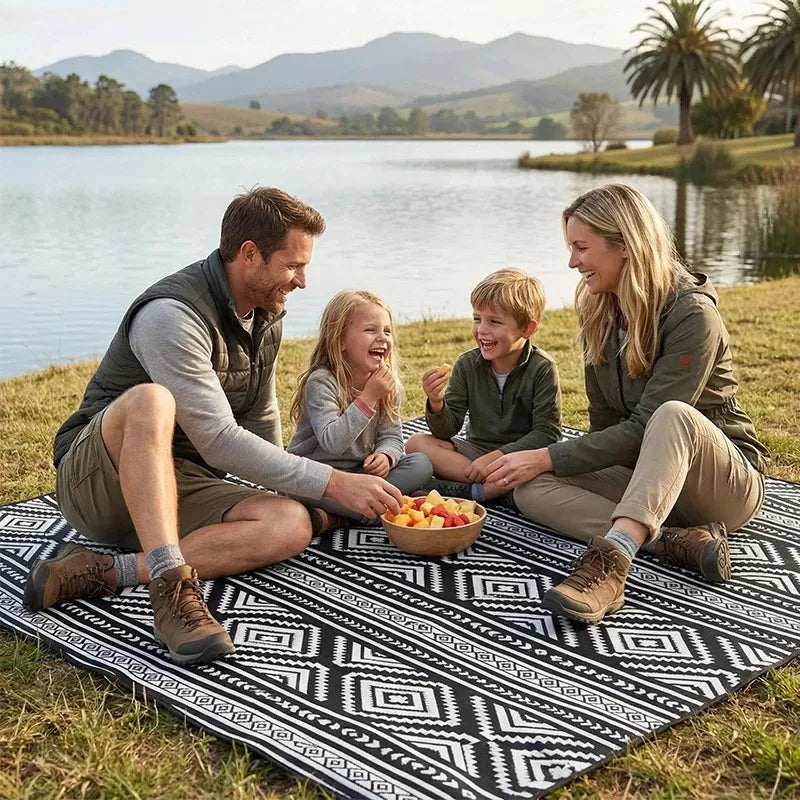Portable Waterproof & Sandproof Picnic Blanket, Compact Outdoor Mat for Beach, Camping, Hiking, Travel