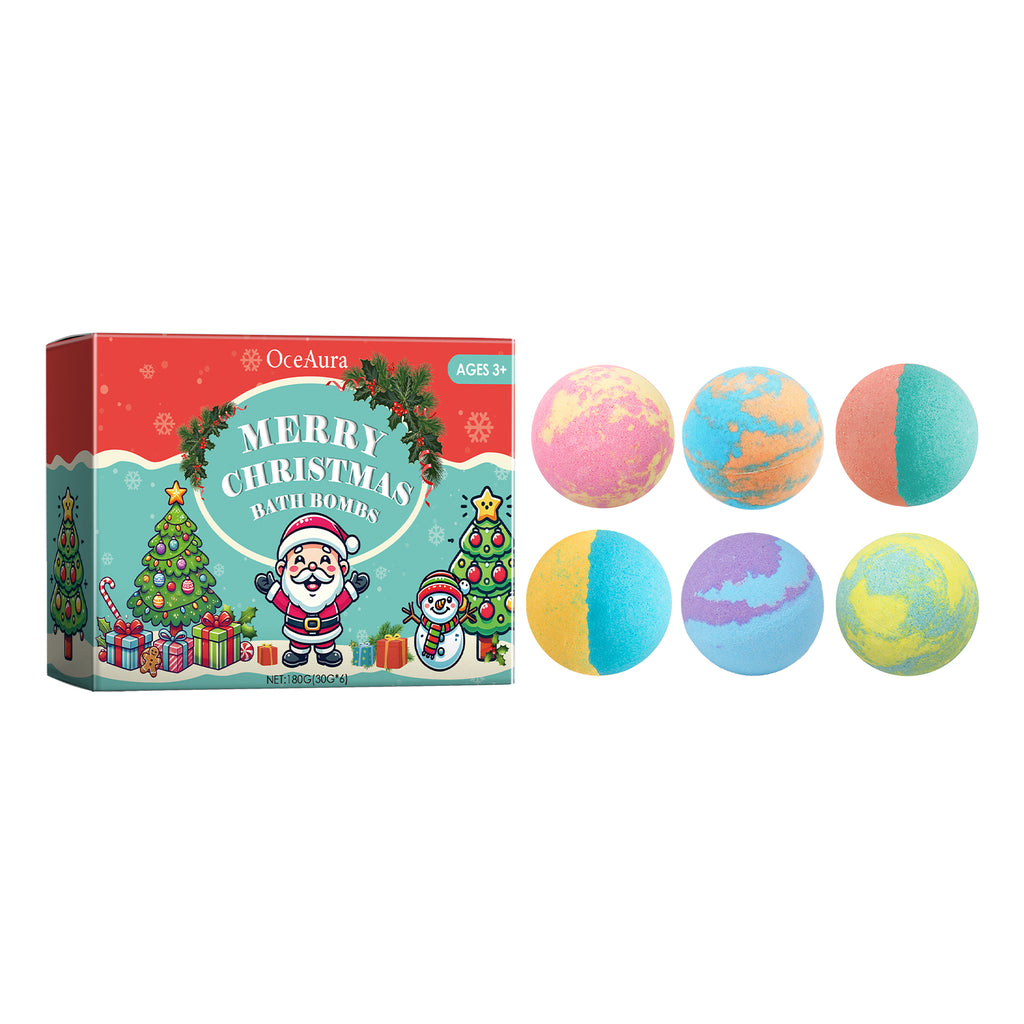 Christmas bubble bath ball with rose and dragon fruit extract