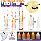 LED Luminous Hanging Swinging Ghost – Adjustable Brightness, Remote Control Halloween Yard Flying Ghost Decoration