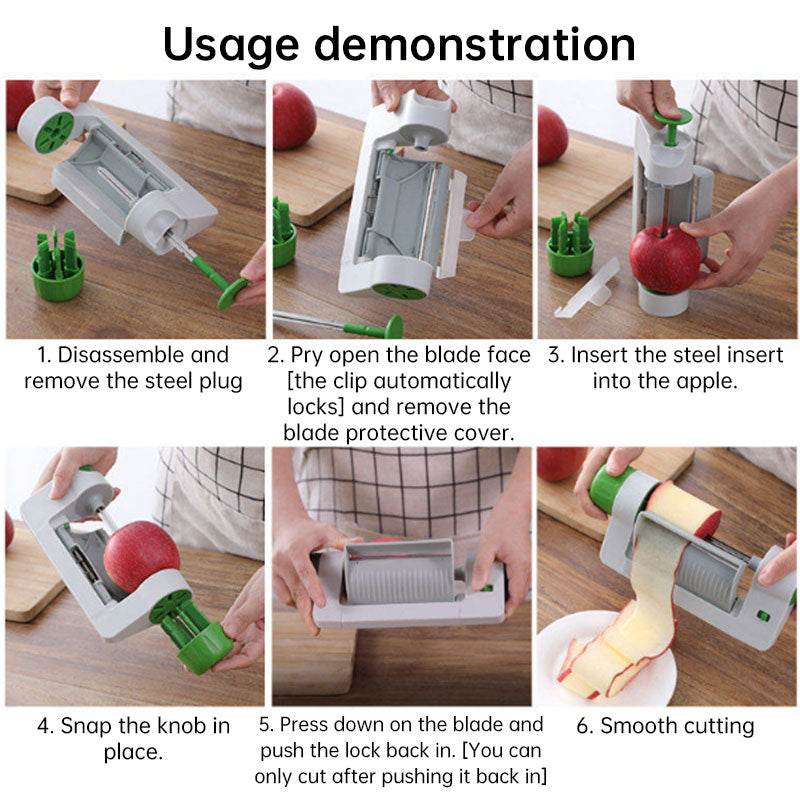 Multi-Function Vegetable Fruit Slicer – Manual Safety Rotary Peeler for Potato, Apple & More, Kitchen Gadget & Accessories