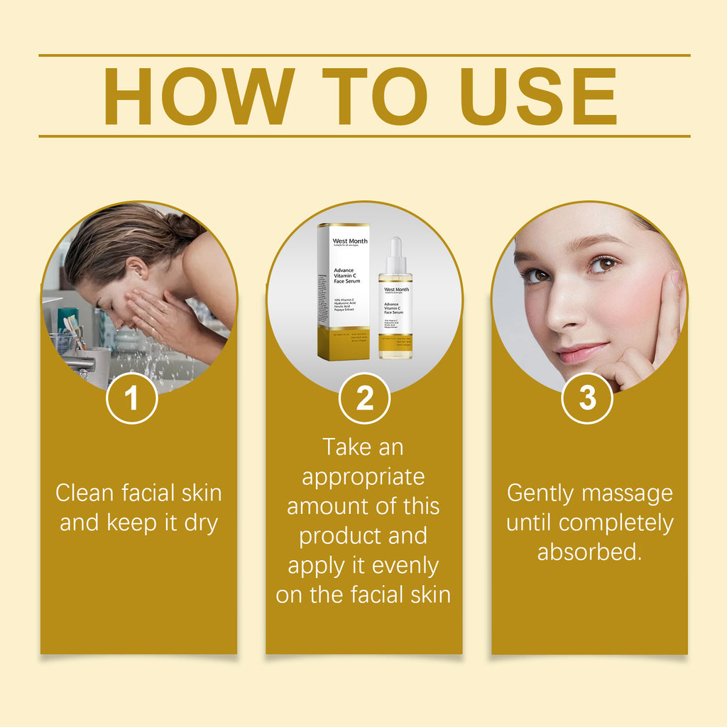 West&Month Vitamin C Serum, Vitamin C Brightening And Darkening Face Gentle Moisturizing Serum