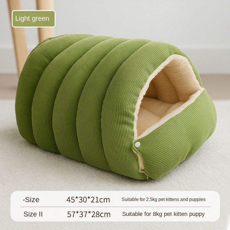 Pet Closed Nest Thickened Warm Detachable Washable Dual purpose Small and Medium sized Dog and Cat Deep Sleeping Nest Mat