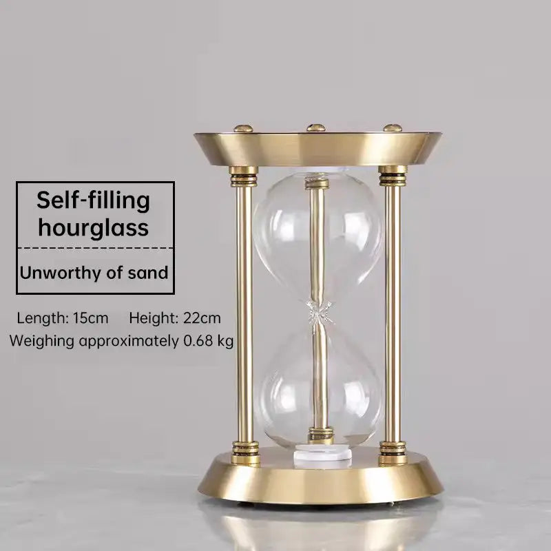 Vintage Metal Hourglass Sand Timer for Desk and Home Decor