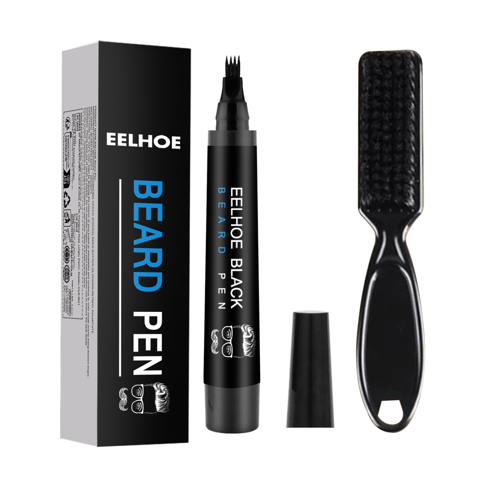 EELHOE Foreign Trade Cross-Border Beard Filler Pen Kit, Waterproof, Sweat Resistant, Makeup Free Beard Pen Beard Pen