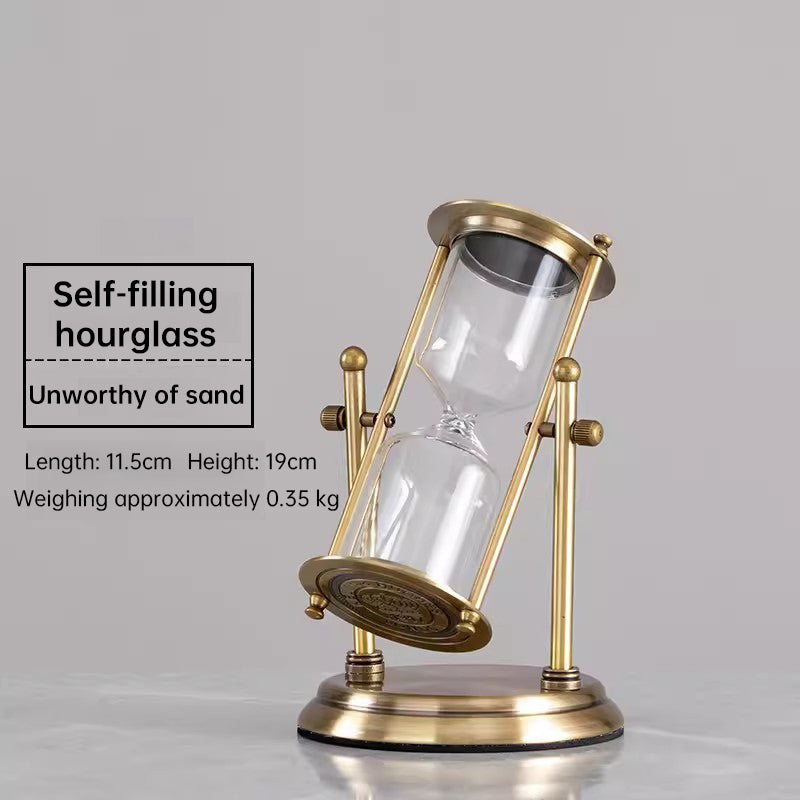 Vintage Metal Hourglass Bottle Sand Clock – Retro Creative Desk Decor for Office, Study & Bedroom