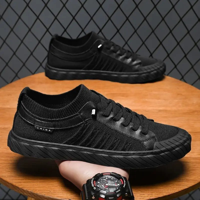 Knitted shoes men's breathable one foot lazy shoes cloth shoes board shoes