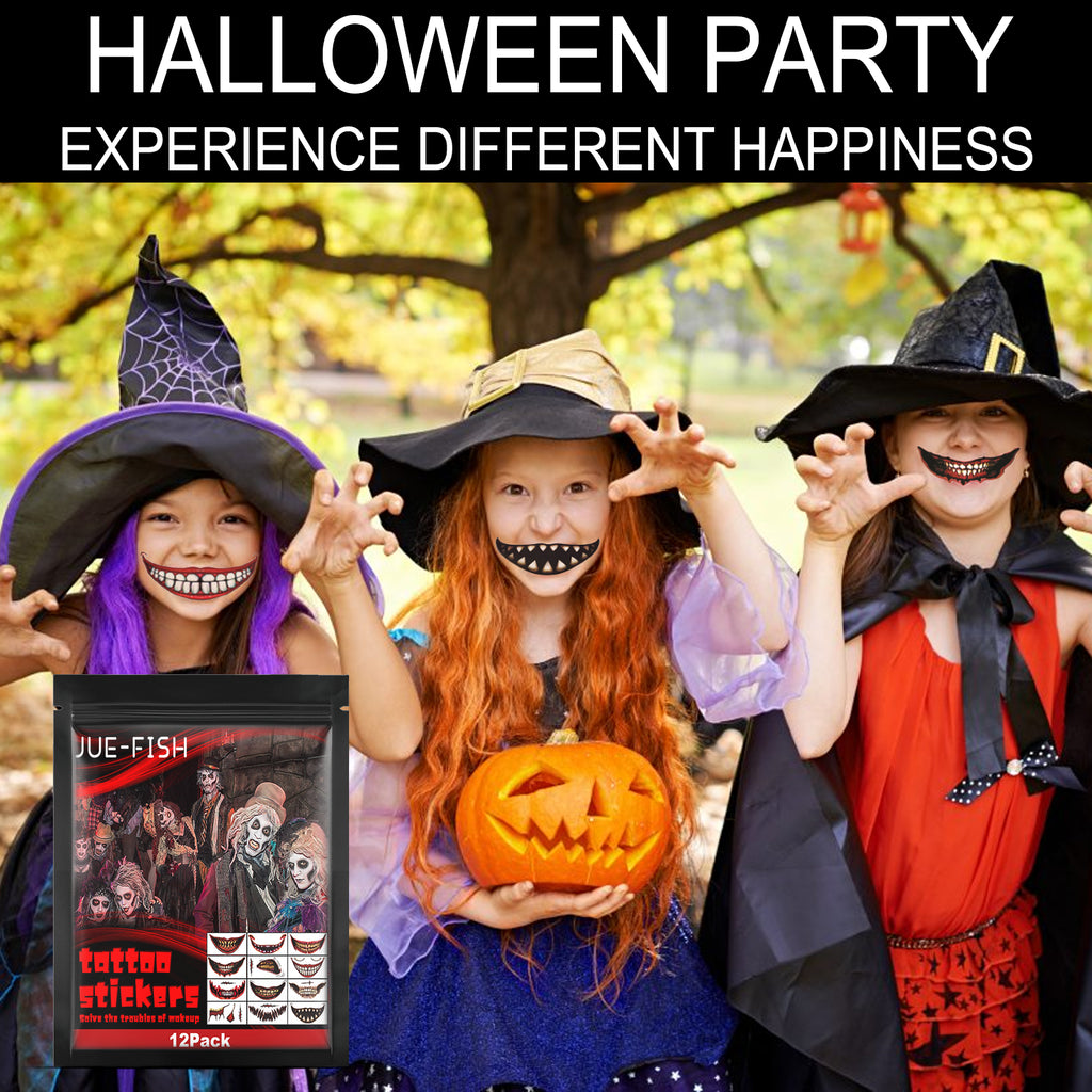 Halloween Horror Temporary Mouth Tattoo Stickers