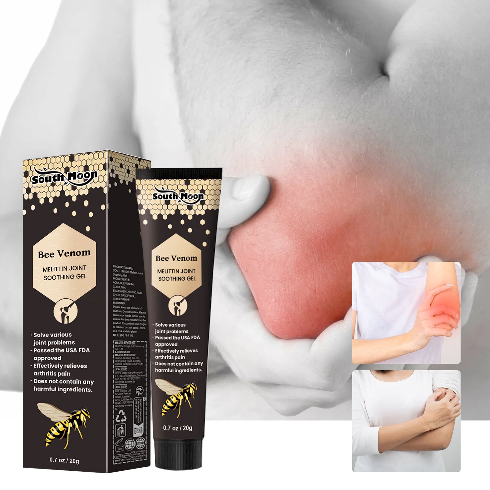 South Moon Joint Repair Gel, Relieve Lumbar Spine Knee Body Massage Soothing Tendons And Activating Collaterals Care Gel