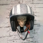 Antique Skeleton Helmet Wall Mount – Resin Motorcycle Helmet Holder, Gothic Bike Decor, Novelty Gear Storage Display Rack