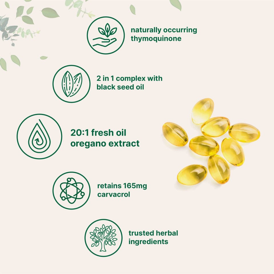 Oregano Oil Soft Capsules, Dietary Supplement, 180 or 300 Count