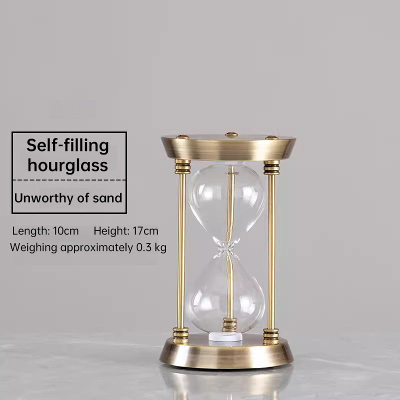 Vintage Metal Hourglass Bottle Sand Clock – Retro Creative Desk Decor for Office, Study & Bedroom