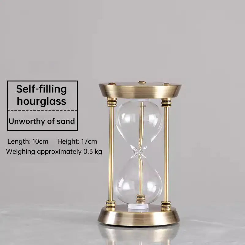 Vintage Metal Hourglass Sand Timer for Desk and Home Decor