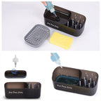 Press Dish Soap Dispenser with Sponge Holder Rack