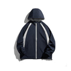 Men's Hooded Windbreaker Jacket - Color-Blocked Outdoor Jacket