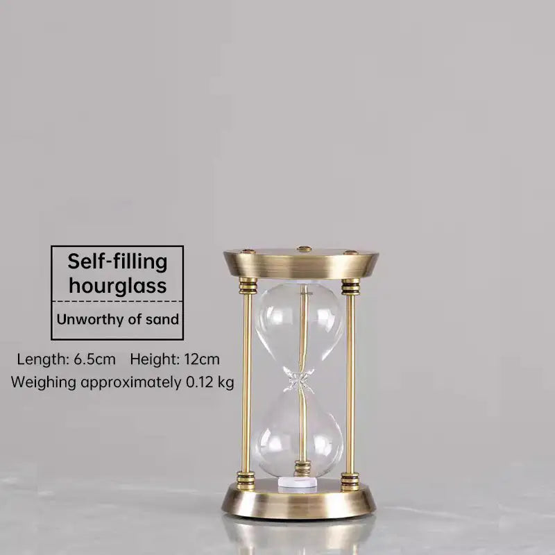 Vintage Metal Hourglass Sand Timer for Desk and Home Decor