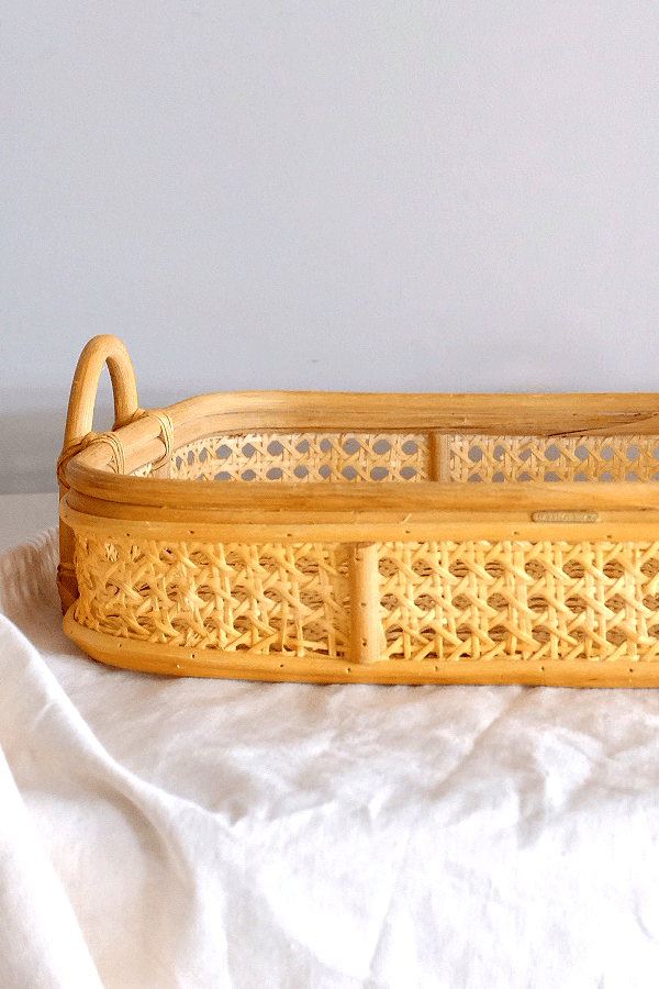 Bong Cane-Woven Rattan Tray