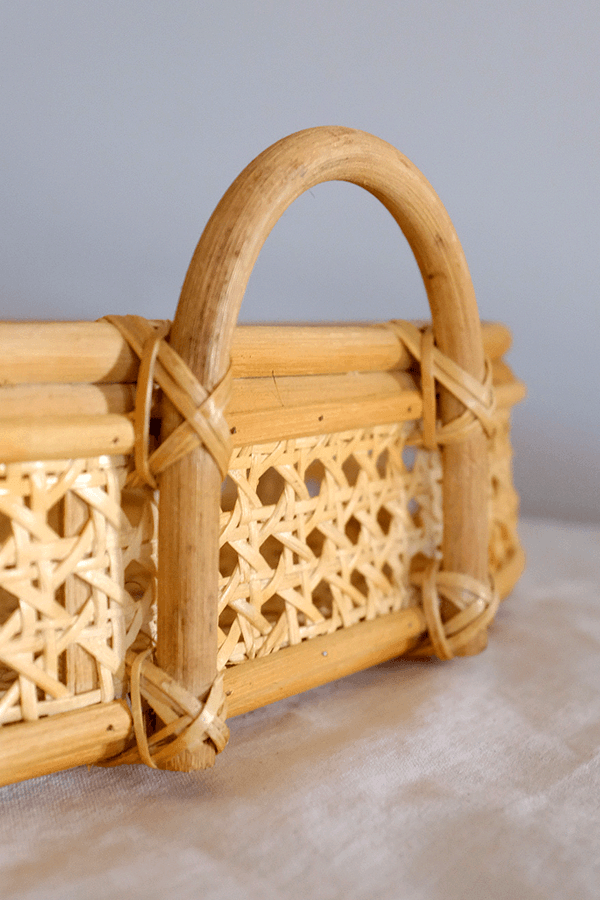 Bong Cane-Woven Rattan Tray