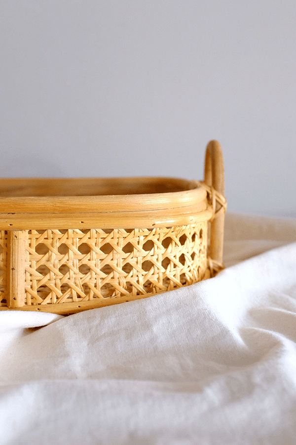Bong Cane-Woven Rattan Tray