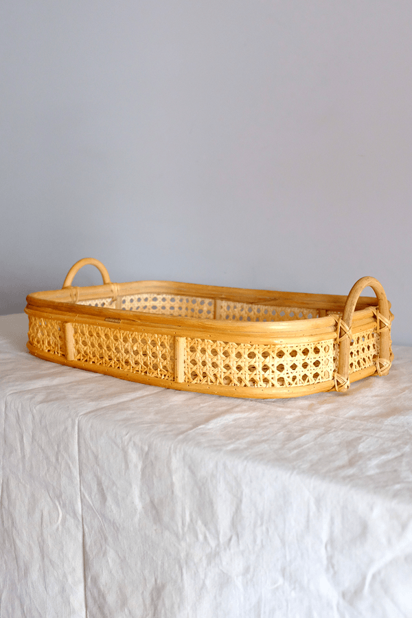 Bong Cane-Woven Rattan Tray