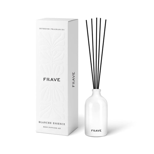 Blanche Reed Diffuser with gift box — clean white floral natural reed diffuser Tendeli