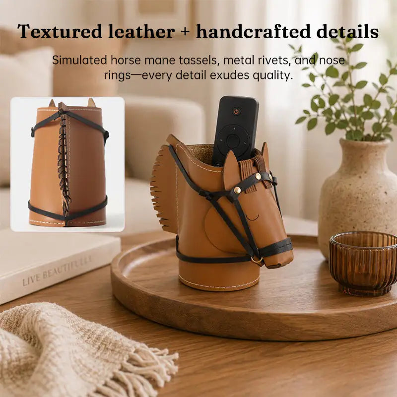 Horse Head Jewelry Organizer Box, PU Leather Makeup Storage