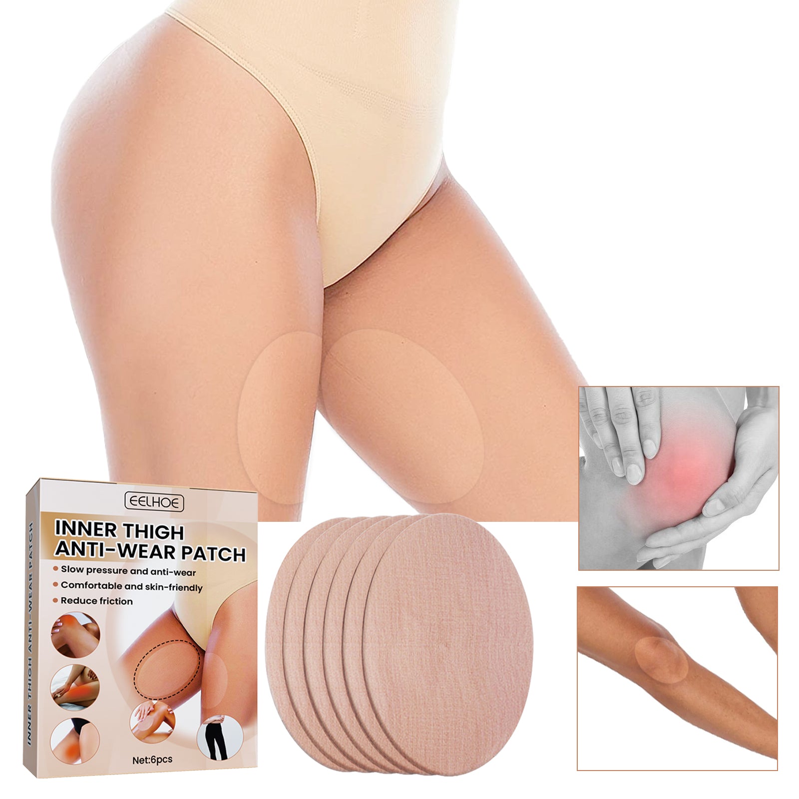 EELHOE Thigh Anti-Wear Adhesive Invisible Non-Trace Anti-Friction High Elastic Anti-Wear Adhesive For Inner Thigh And Lower Leg