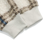 Plaid lamb wool hooded sweatshirt