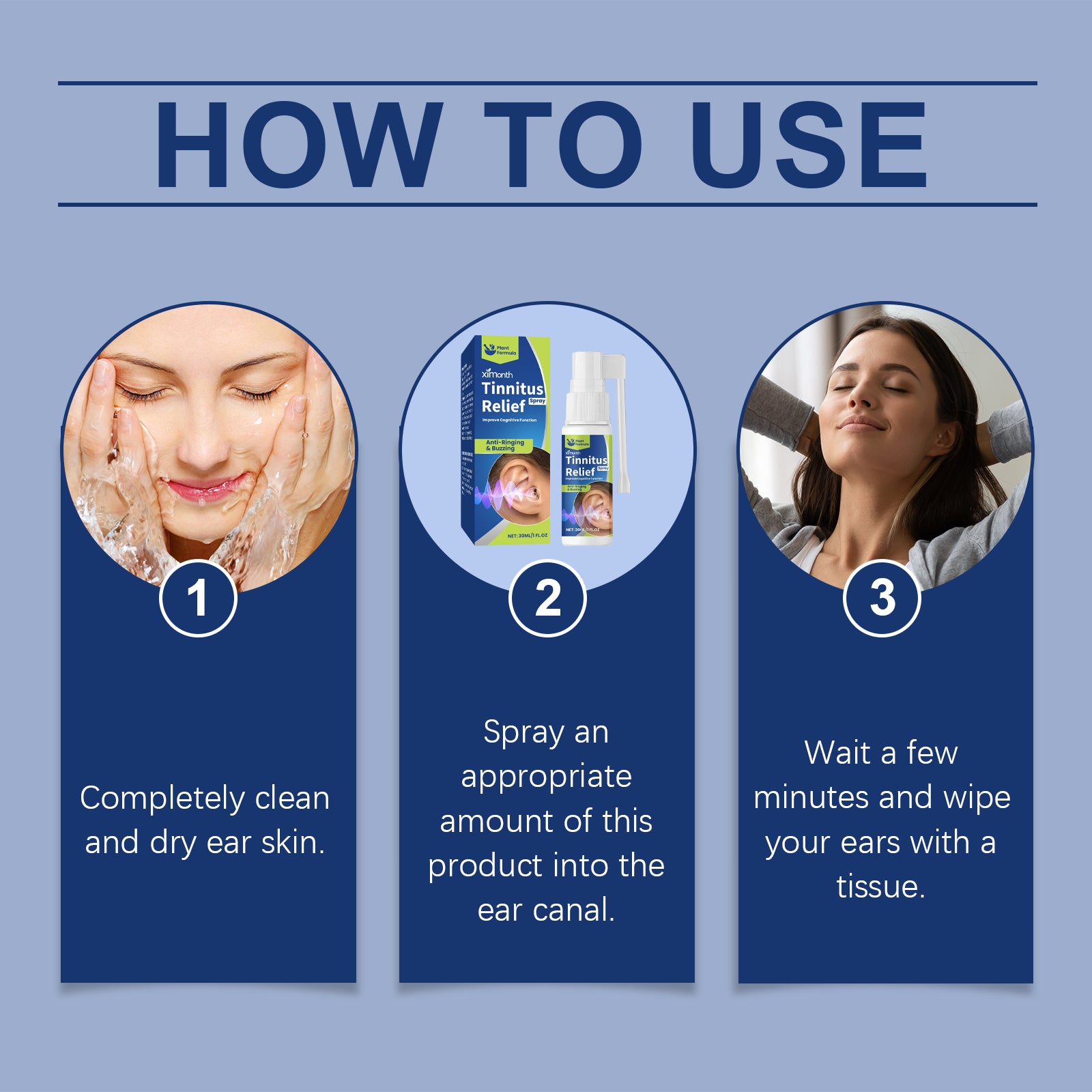 Ximonth Ear Care Spray, A Gentle, Soothing And Nourishing Ear Daily Body Care Spray