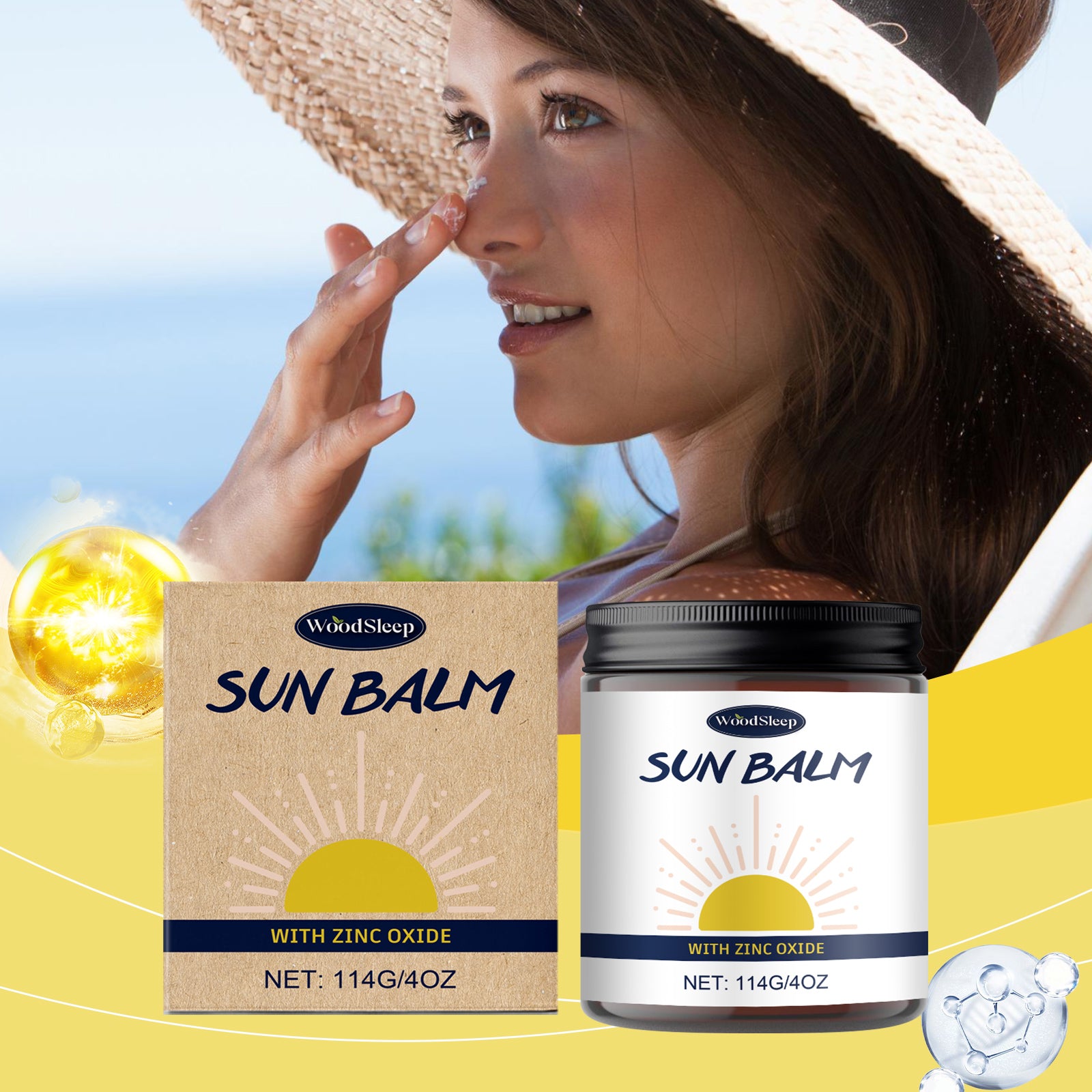 WoodSleep Tallow Protective Cream, Effective In Summer Travel To Protect Skin Redness Refreshing Instant Protective Film