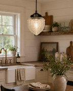 Antique Acorn Clear Glass Pendant Light | 5"