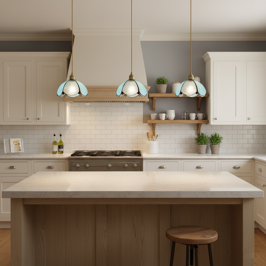 Colorful Stained Glass Pendant Light