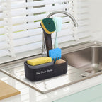 Press Dish Soap Dispenser with Sponge Holder Rack