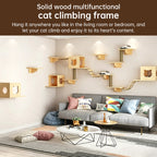 Wall-Mounted Cat Hammock & Sisal Scratch Post Set – Space-Saving Cat Activity Shelves, Climbing Tree & Bed for Indoor Cats