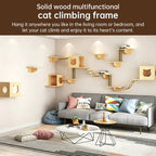 Wall-Mounted Cat Furniture Set with Hammock and Scratching Post