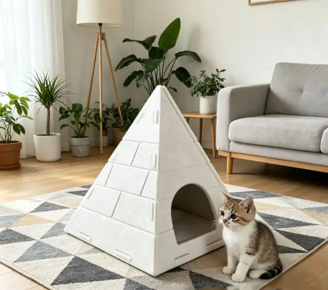 Felt Pyramid Cat House, Detachable and Washable Pet Nest