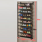 Home dustproof storage shoe cabinet, simple wall mounted space saving shoe rack behind dormitory door, multi-layer assembly shoe rack