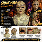 Lizard Man Basilisk Mask – Realistic Scaled Full Face Latex Reptile Headpiece, Unisex Adult Horror Costume