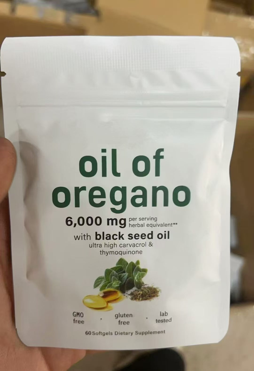 Oregano Oil Soft Capsules, Dietary Supplement, 180 or 300 Count