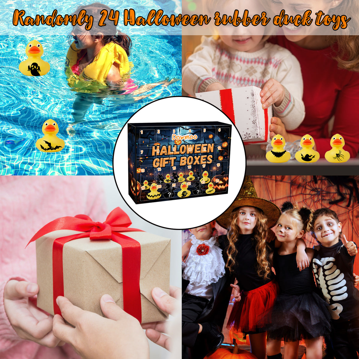 Halloween Duck Blind Box, 24-Grid Countdown Surprise Set