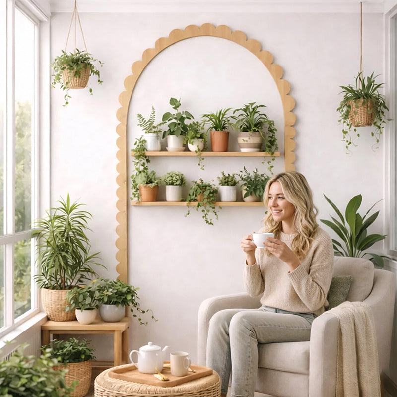 Unfinished Wood Arch Wall Decor – Rustic Scalloped Wooden Frame Trim for Nursery, Kids Room & DIY Crafts